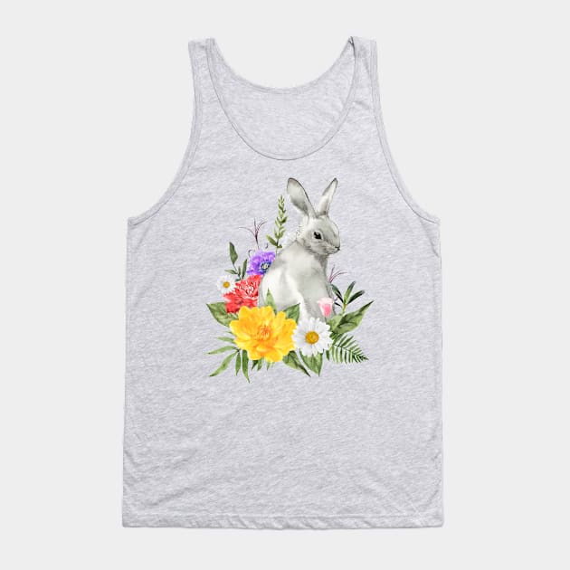 Cute bunny with flowers Tank Top by Boyanton Designs